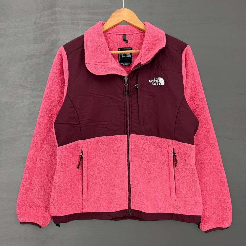 The North Face Denali Fleece Jacket Pink Burgundy Full Zip Women's Medium